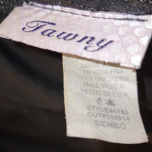 Tawny Strapless Black Mini Dress Mesh VNeck Plunge Crystal Embellishments Size S - Picture 5 of 7